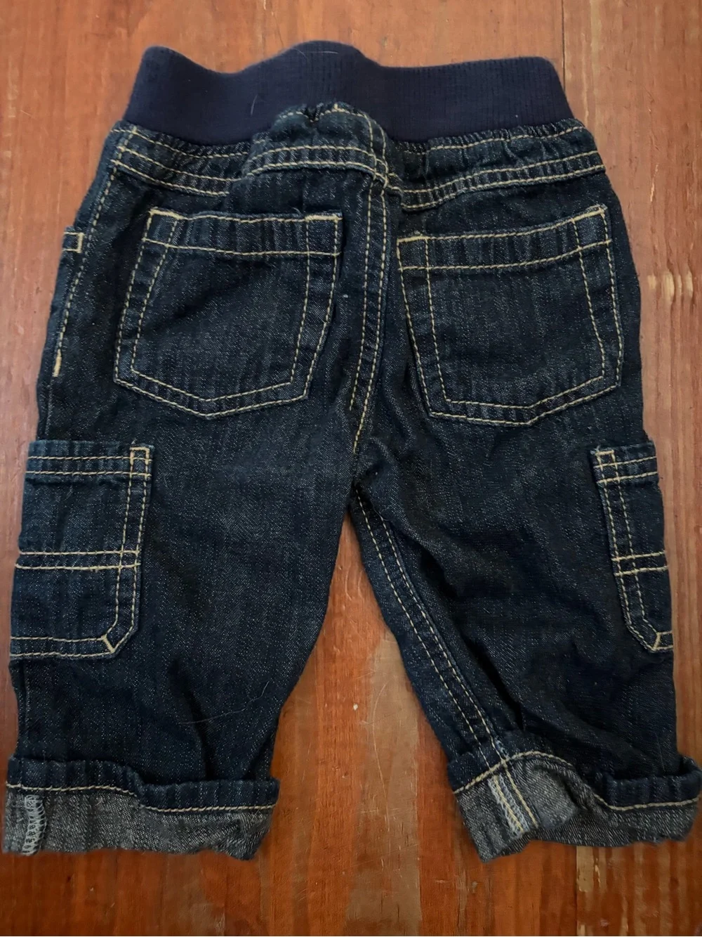 Gymboree Striped Green & Blue Bodysuit with Dark Denim Jeans